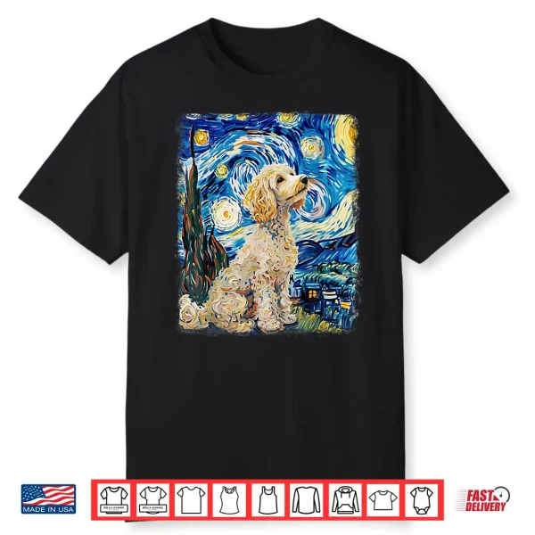 Poodle Dog Starry Night Painting Shirt