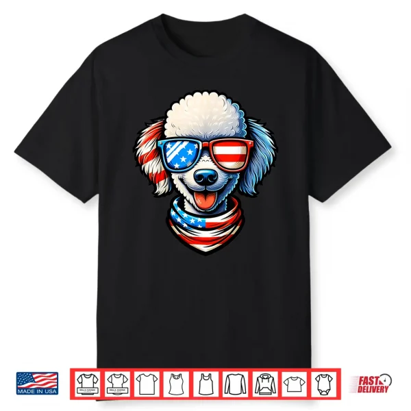 Poodle Dog Wearing Usa Flag Sunglasses Patriotic 4Th Of July Shirt