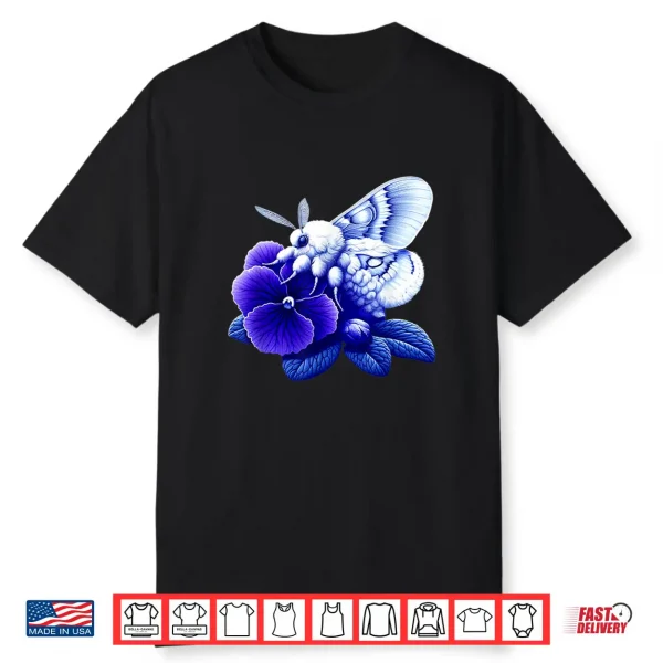 Poodle Moth On African Violet Flower Nature Wildlife Art Shirt
