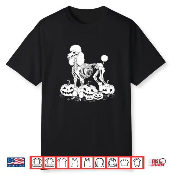 Poodle Skeleton Birthday Halloween Dog Mens Womens Kids Shirt