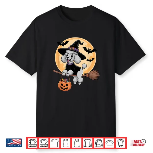 Poodle Witch Hat Pumpkin Halloween Costume Men Women Kids Shirt