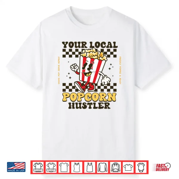 Popcorn Costume For Kids Women Men Pop Corn Stand Seller Performance Shirt