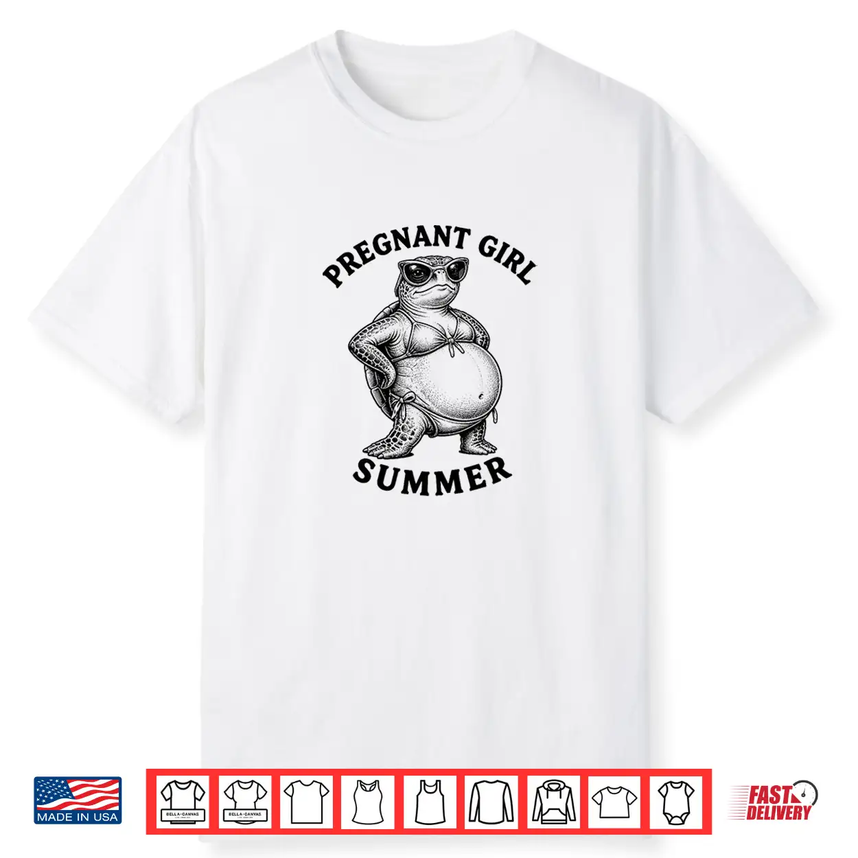 Pregnant Girl Summer Turtle Funny Pregnancy Shirt Pregnant Girl Summer Turtle Funny Pregnancy Shirt