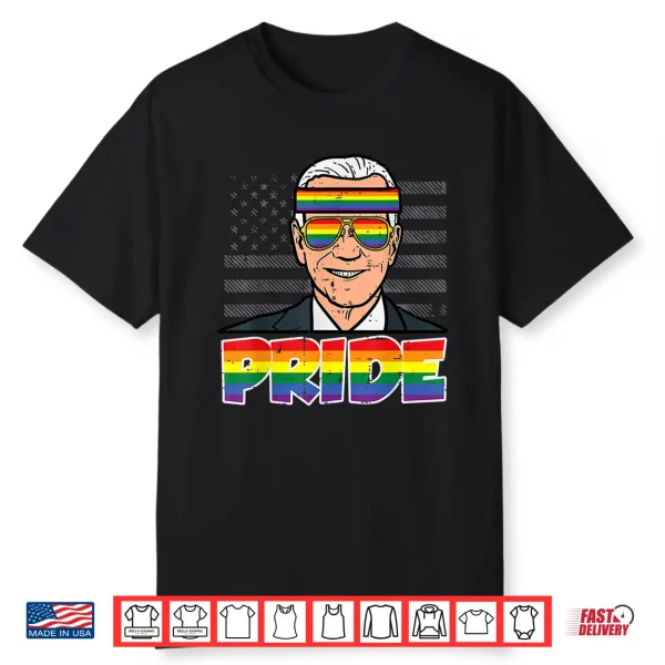 Pride Joe Biden Rainbow Flag Funny Lgbt Month Gay Ally Shirt
