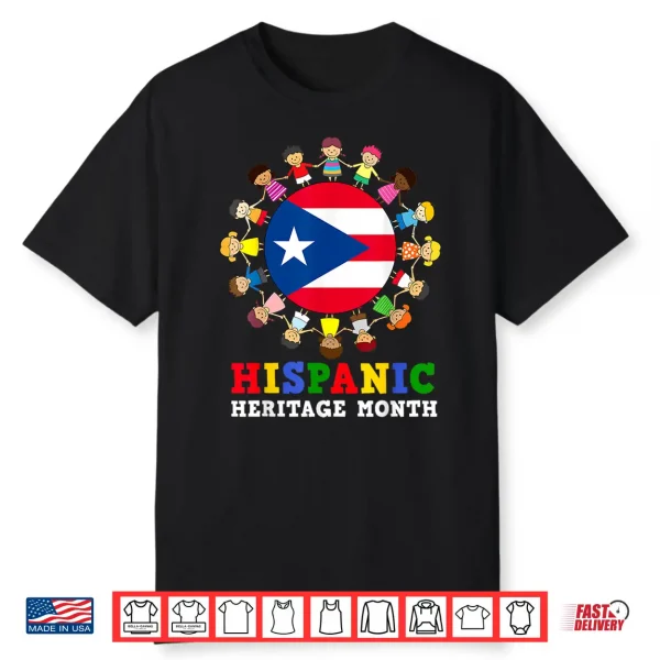 Puerto Rican Flag Hispanic Heritage Puerto Rico Boy Girl Kid Shirt