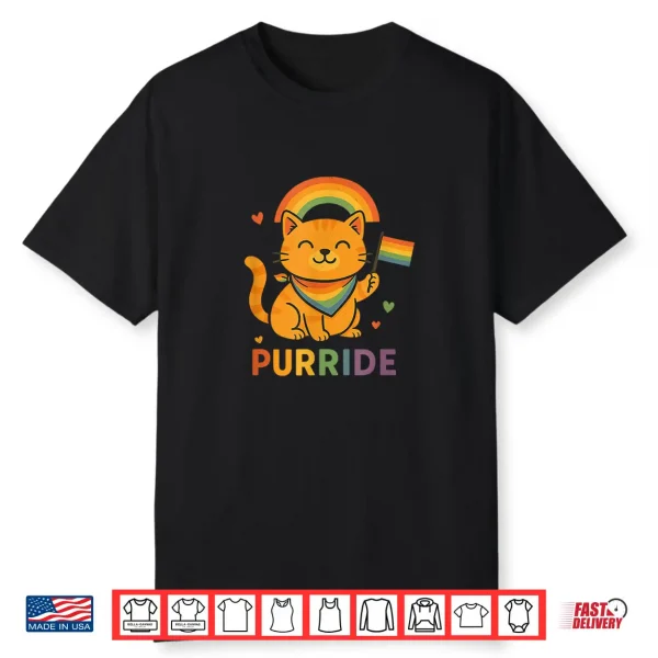 Purride Cat Pride Month Lgbtq Funny Pride Ally Shirt