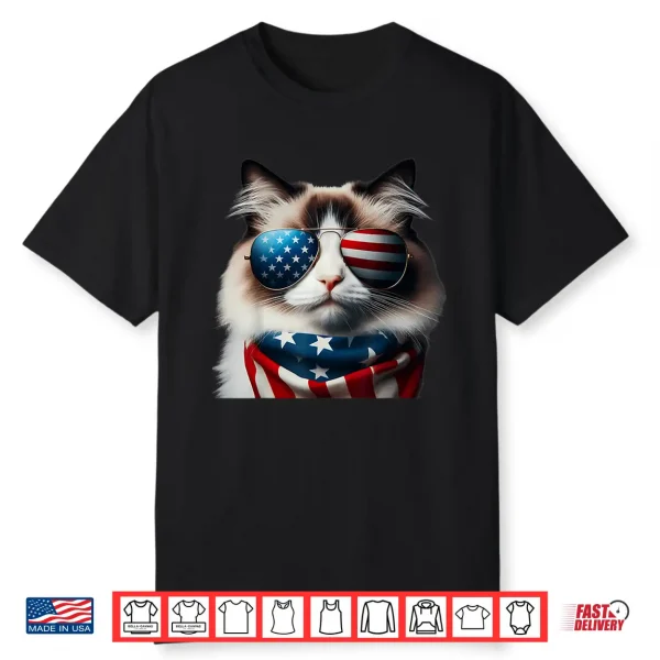 Ragdoll Cat 4Th Of July Independence Day Owner American Usa Shirt
