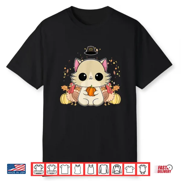 Ragdoll Cat Anime Kitten Thanksgiving Turkey Shirt