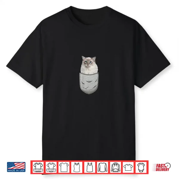 Ragdoll Cat Chest Pocket For Cat Owners Shirt