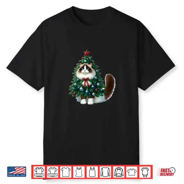 Ragdoll Cat Christmas Tree Costume Shirt