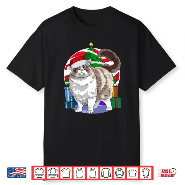 Ragdoll Cat Cute Santa Christmas Tree Decor Shirt