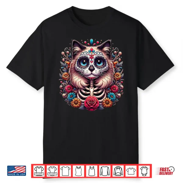 Ragdoll Cat Dia De Los Muertos Ragdoll Cat Halloween Cat Shirt