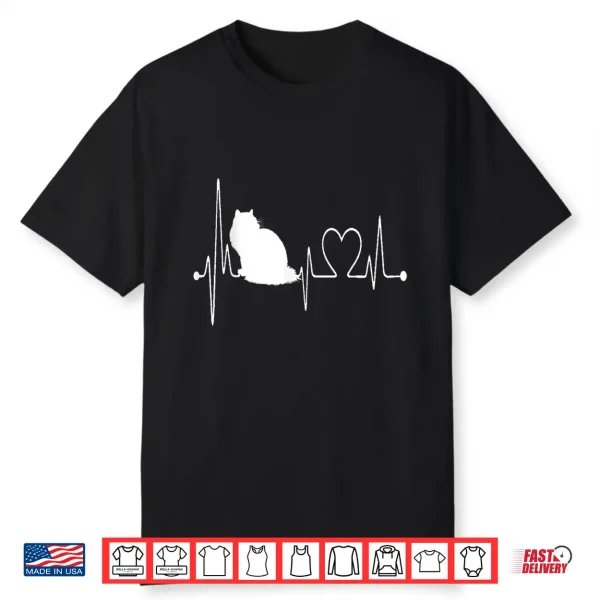 Ragdoll Cat Heartbeat Ekg Funny I Love My Ragdoll Cat Shirt