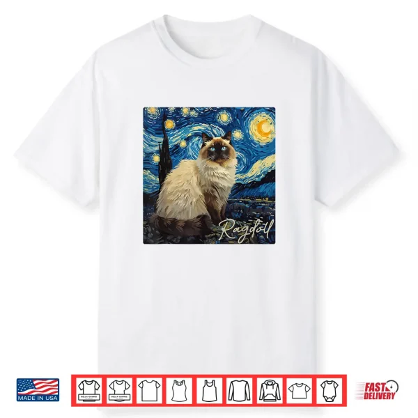 Ragdoll Cat Lover Drawing Art Cat Owner Shirt