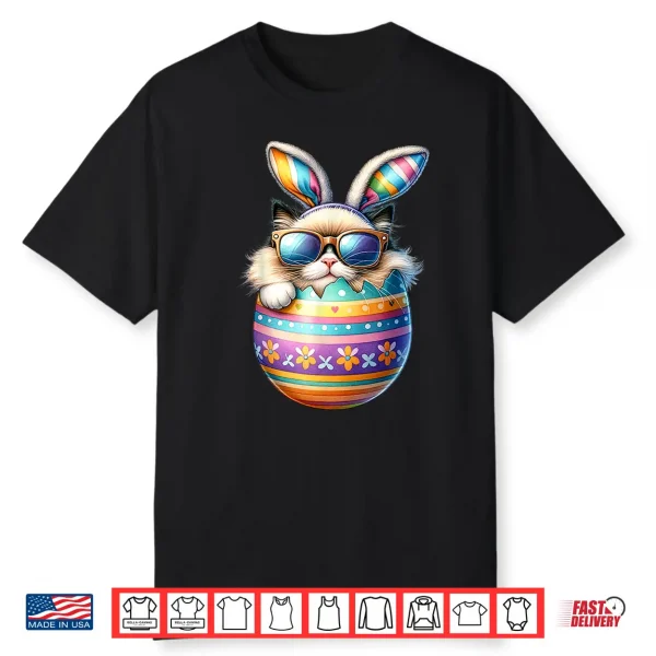 Ragdoll Cat Lover Easter Egg Happy Easter Bunny Ears Shirt