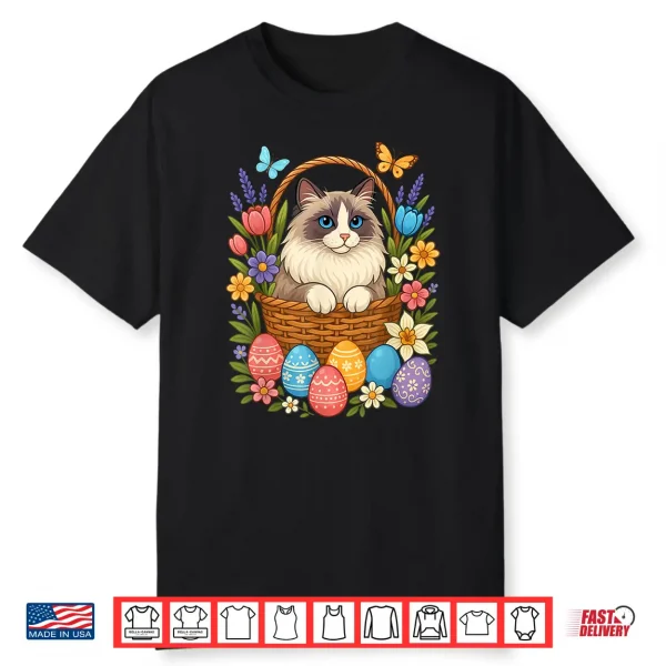 Ragdoll Cat Lover Ragdoll Easter Eggs & Flowers Cat Owner Shirt