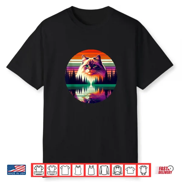 Ragdoll Cat Lover Sunset Retro Style Vintage 80S 70S Shirt