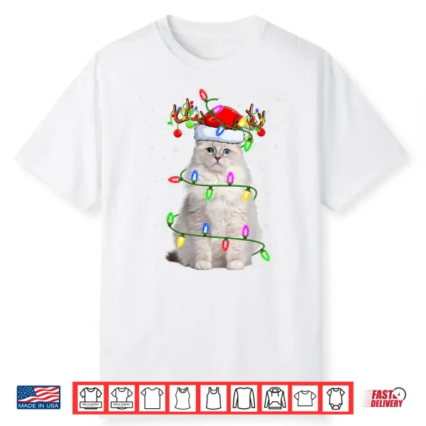 Ragdoll Cat Lover Xmas Lighting Santa Ragdoll Cat Christmas Shirt