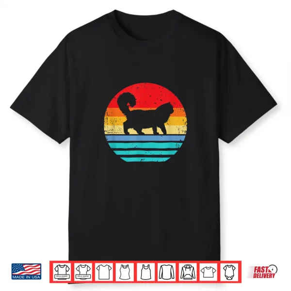Ragdoll Cat Shirt Cat Person Gift Retro Sunset Vintage Cat Shirt