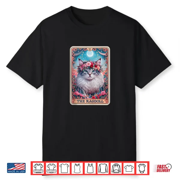 Ragdoll Cat Tarot Card Childless Cat Lady Kitten Lover Gifts Shirt