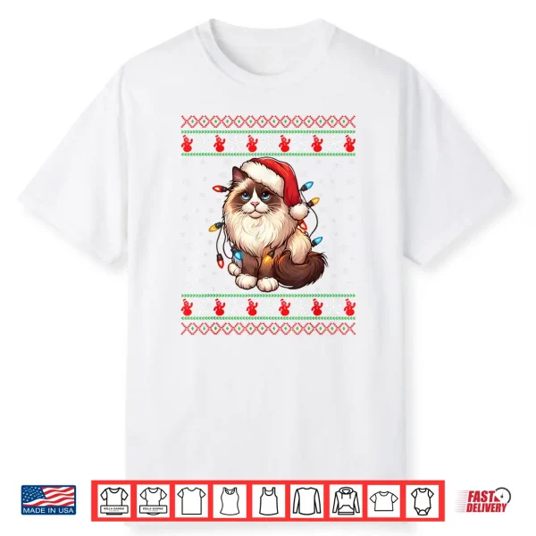 Ragdoll Cat Ugly Christmas Ragdoll Cat Xmas Lighting Shirt
