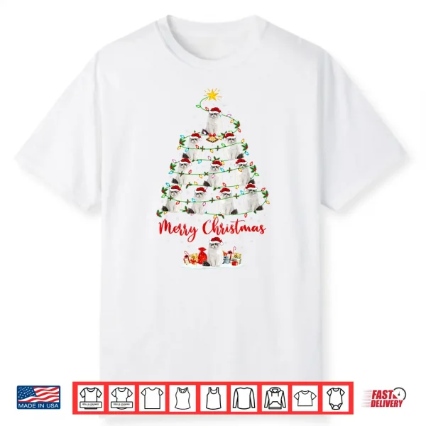 Ragdoll Cat Xmas Lighting Santa Ragdoll Cat Christmas Tree Shirt