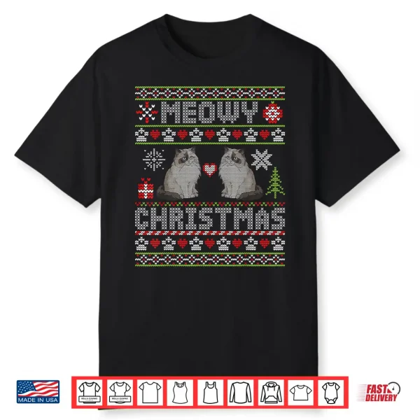 Ragdoll Cats Together Merry Meowy Christmas Day Ugly Sweater Shirt