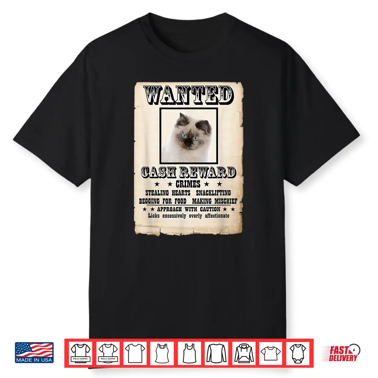 Ragdoll Kitten Wanted Poster Cat Shirt Ragdoll Kitten Wanted Poster Cat Shirt