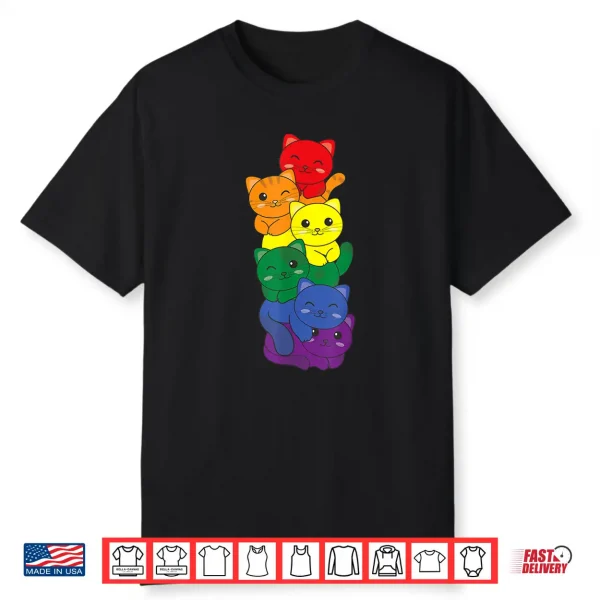 Rainbow Flag Pride Month Lgbtq Rainbow Cat Shirt