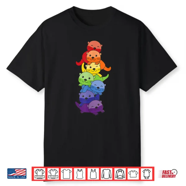 Rainbow Flag Pride Month Lgbtq Rainbow Otter Shirt