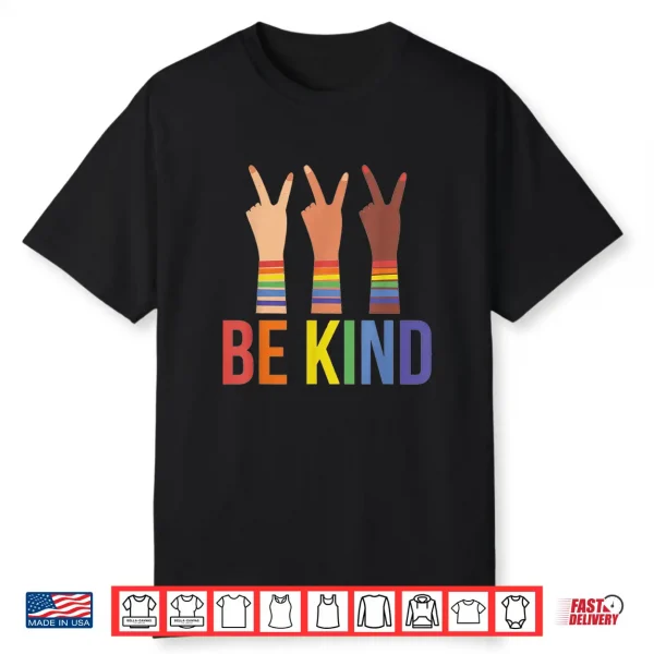 Rainbow Pride Be Kind Toddler Kids Lgbtq+ Inclusivity Shirt
