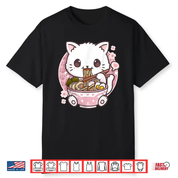 Ramen Cat Kawaii Anime Ramen Cat Cat Lovers Kawaii Neko Shirt