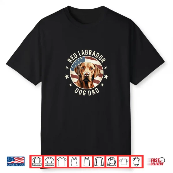 Red Labrador Retriever Dog Dad Shirt
