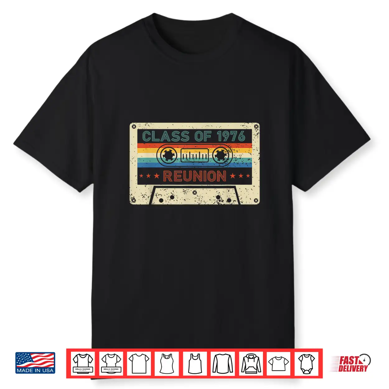 Retro 80S Cassette Tape Class Of 1976 Reunion Classmate Tee Shirt Retro 80S Cassette Tape Class Of 1976 Reunion Classmate Tee Shirt