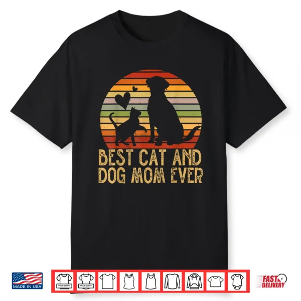 Retro Cat Dog Mom Cat Mama Furmama Puppy Kitty Mother’S Day Shirt