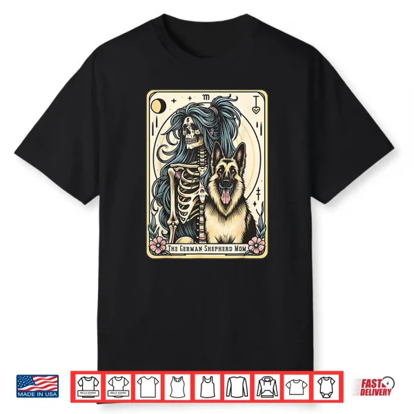 Retro German Shepherd Mom Tarot Card Witchy Vibes Dog Mom Shirt