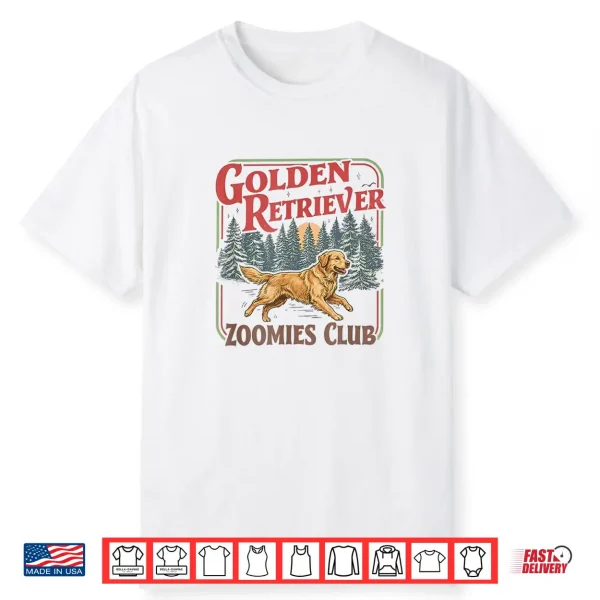 Retro Golden Retriever Zoomies Club Dog Lover Shirt