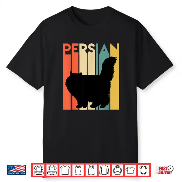 Retro Persian Cat Silhouette Vintage Feline Cat Lover Gift Shirt