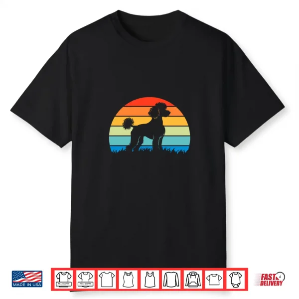 Retro Poodle Unisex Adults Black Poodle Themed Shirt