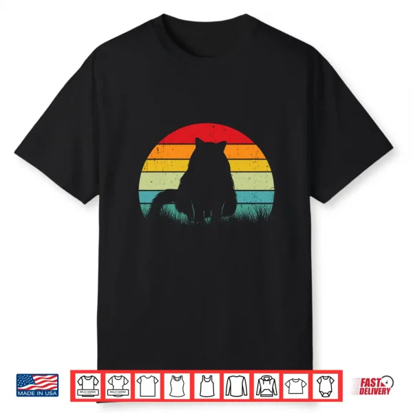 Retro Ragdoll Cat Silhouette Sunset Style Feline Lovers Shirt