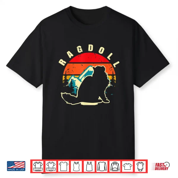 Retro Ragdoll Cat Vintage Cat Cute Cat Lover 70S Pet Owner Shirt