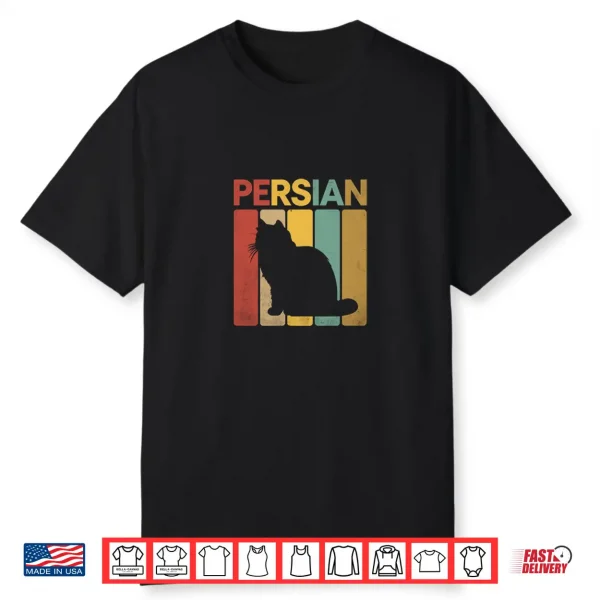 Retro Silhouette Persian Cat Persian Longhair Shirt