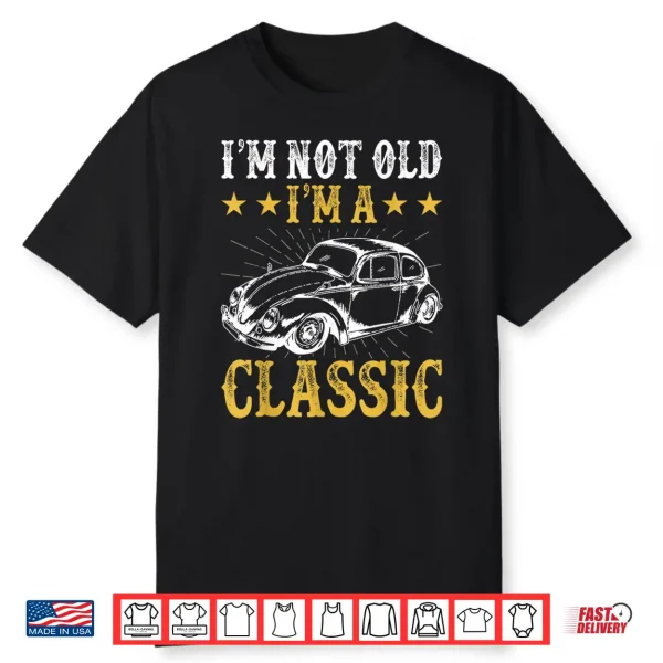 Retro Vintage Bug Classic Car Enthusiast Graphics Shirt