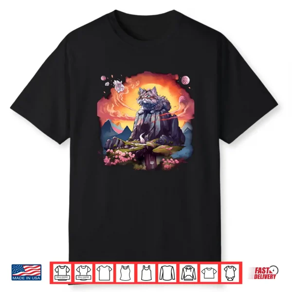 Rock Climbing Maine Coon Cat Lovers Cute Feline Design Shirt