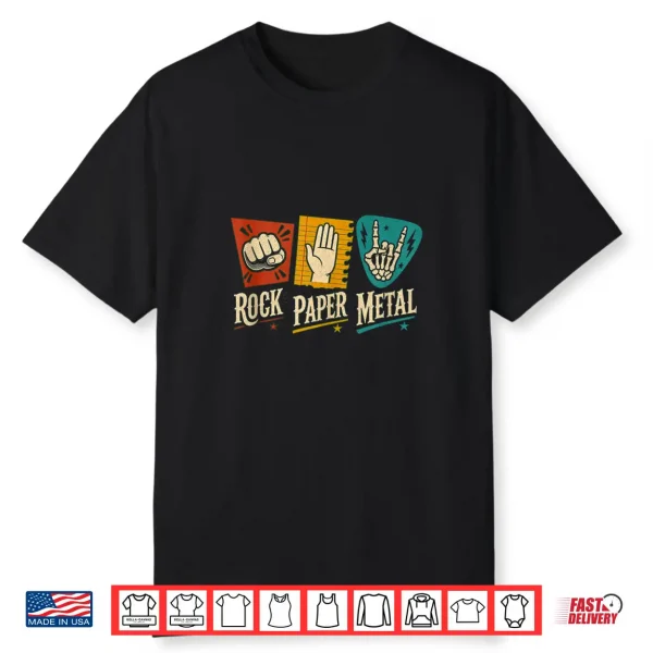Rock Paper Metal Music Design Shirt