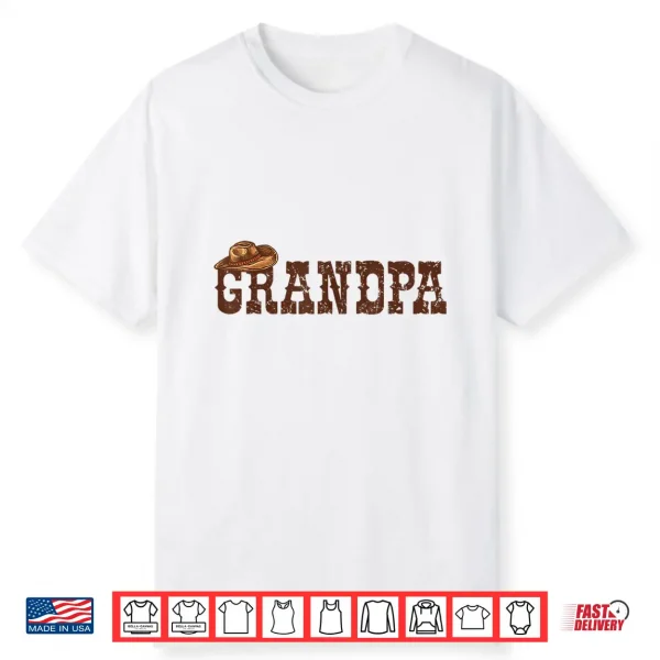 Rodeo Grandpa Western Cowboy Cowgirl Family Group Birthday Shirt