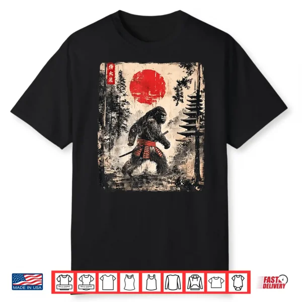 Samurai Bigfoot Japanese Vintage Graphic Ukiyo E Art Funny Shirt