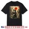 Samurai Cat Japanese Art Men Boys Funny Graphic Tee Anime Shirt