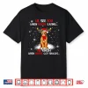 Santa Golden Retriever Reindeer Light Christmas Pajama Shirt