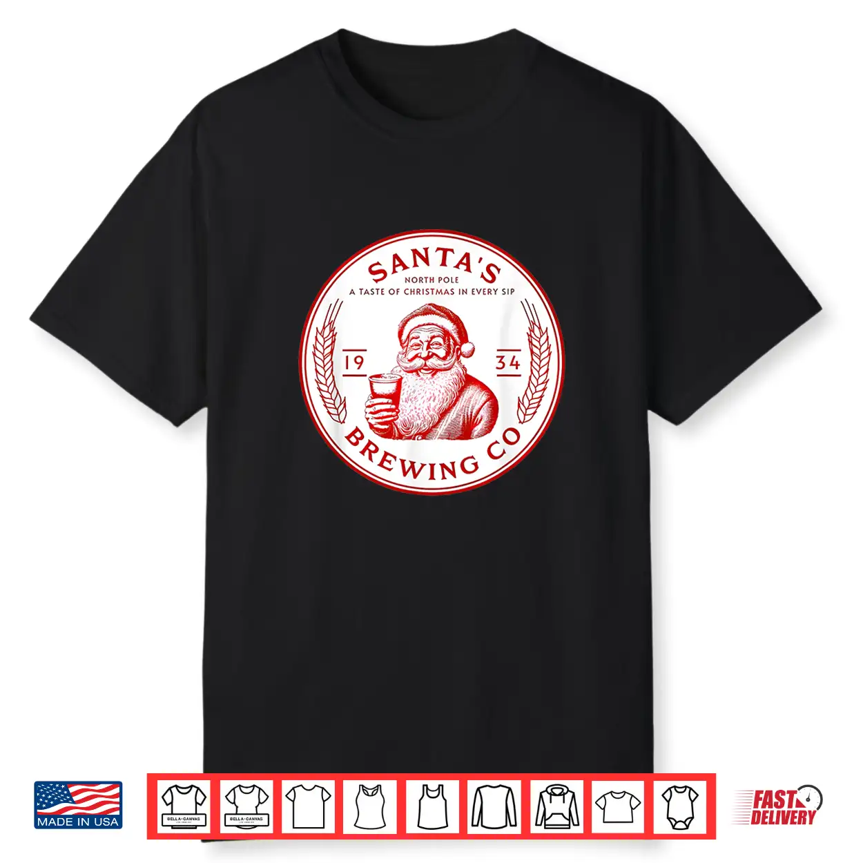 Santa’S Brewing Company Pale Ale Fun Christmas Beer Drinking Shirt Santa’S Brewing Company Pale Ale Fun Christmas Beer Drinking Shirt